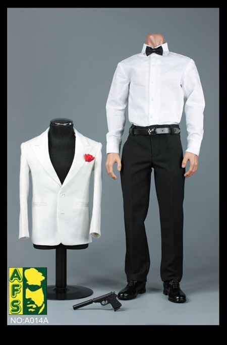 Royal Agent Suit Set - White Version - No Head - AFS Toys 1/6 Scale