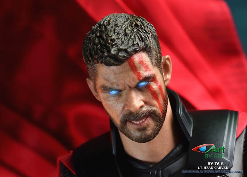 Chris Head Sculpt w/LED Eyes - Battle Version - By Art 1/6 Scale