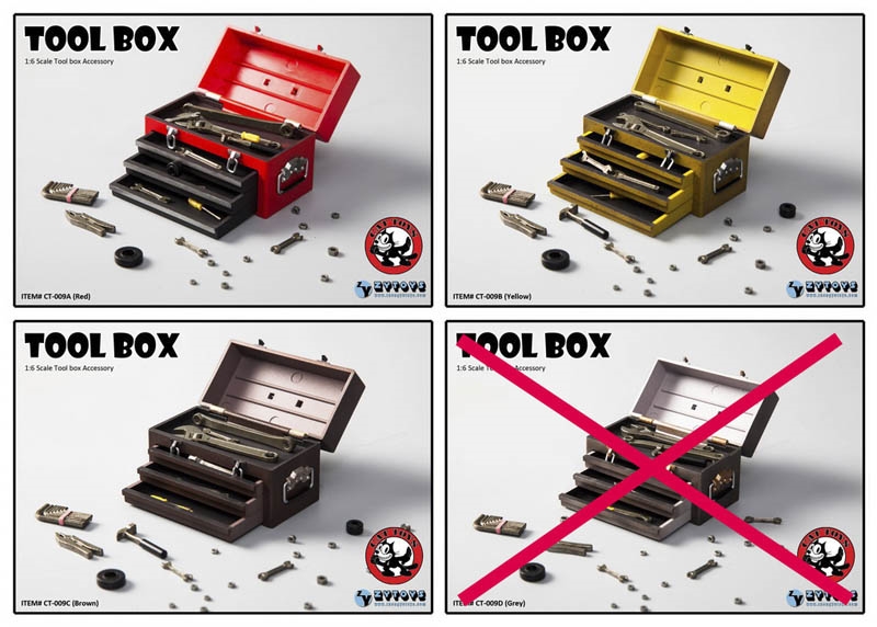 Tool box - Three Color Versions -  CAT Toys 1/6 Scale Figure