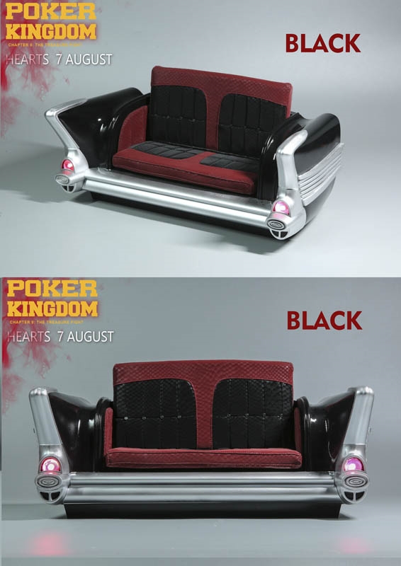 Car Sofa for August Hearts 7 in Black - Poker Kingdom - DAM Toys 1/6 Scale Figure