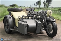 German Zündapp KS 750 Motorcycle with Sidecar Grey Version - World War II - DiD/3R 1/6 Scale Vehicle Accessory