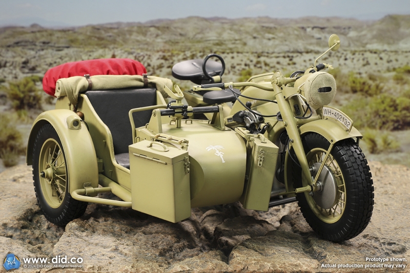 German Zündapp KS 750 Motorcycle with Sidecar Sand Version - World War II - DiD/3R 1/6 Scale Vehicle Accessory