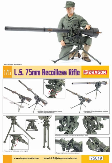 1:6 U.S. 75mm Recoilless Rifle Model Kit