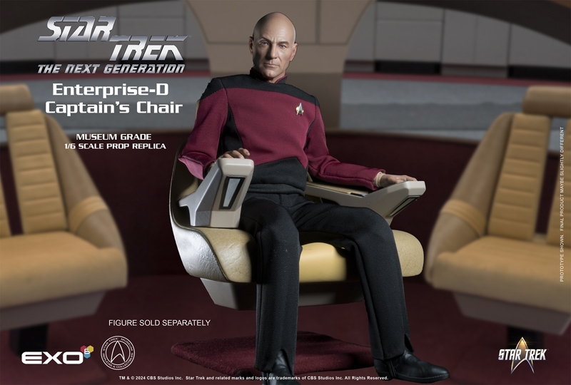 Enterprise D Captain's Chair Prop Replica - Star Trek: The Next Generation  - EXO-6 1/6 Scale Figure