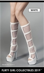 Female Fashion Boots & Shoes in White - Flirty Girl 1/6 scale accessory