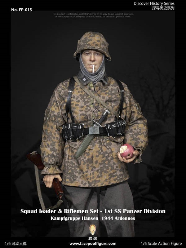 1st SS Panzer Division Kampfgruppe Hansen 1944 Ardennes Riflemen - Facepool 1/6 Scale Figure