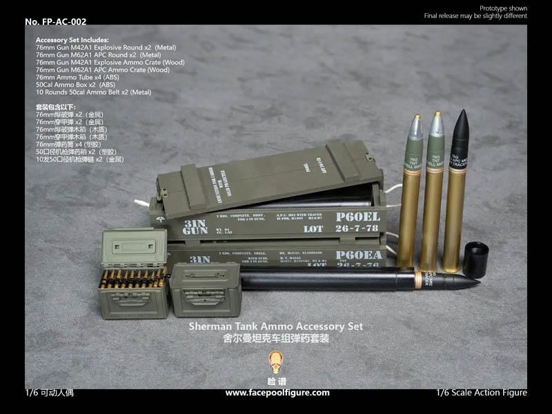 PFC Sherman Tank Ammo - Facepool 1/6 Scale Accessory Set