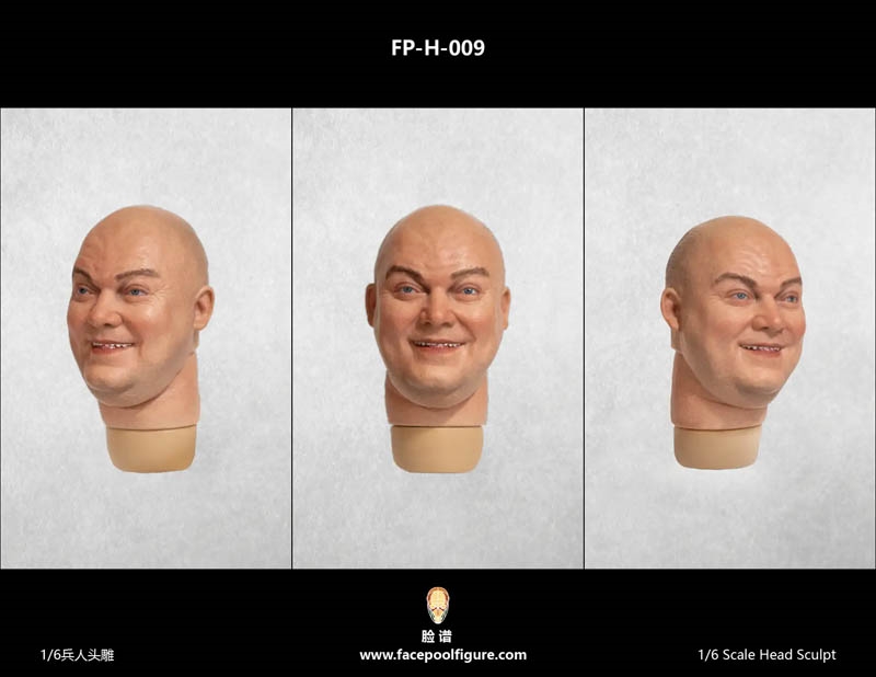 Caucasian Male Head Sculpt with Expression - Facepool 1/6 Scale Accessory