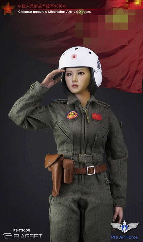 PLA Woman in Air Force 90th Anniversary Edition Upgraded Version - Flagset 1/6 Scale Figure