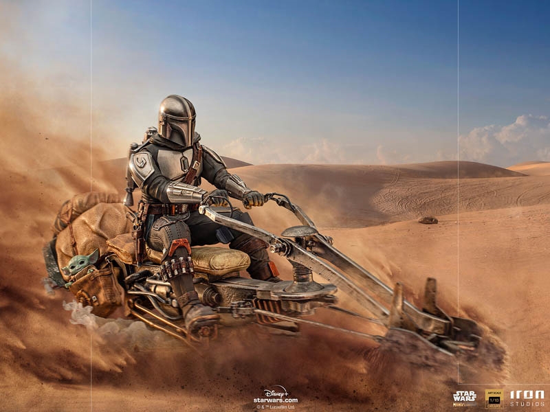 The Mandalorian on Speederbike - Star Wars The Mandalorian - Iron Studios 1/10 BDS Art Scale Statue