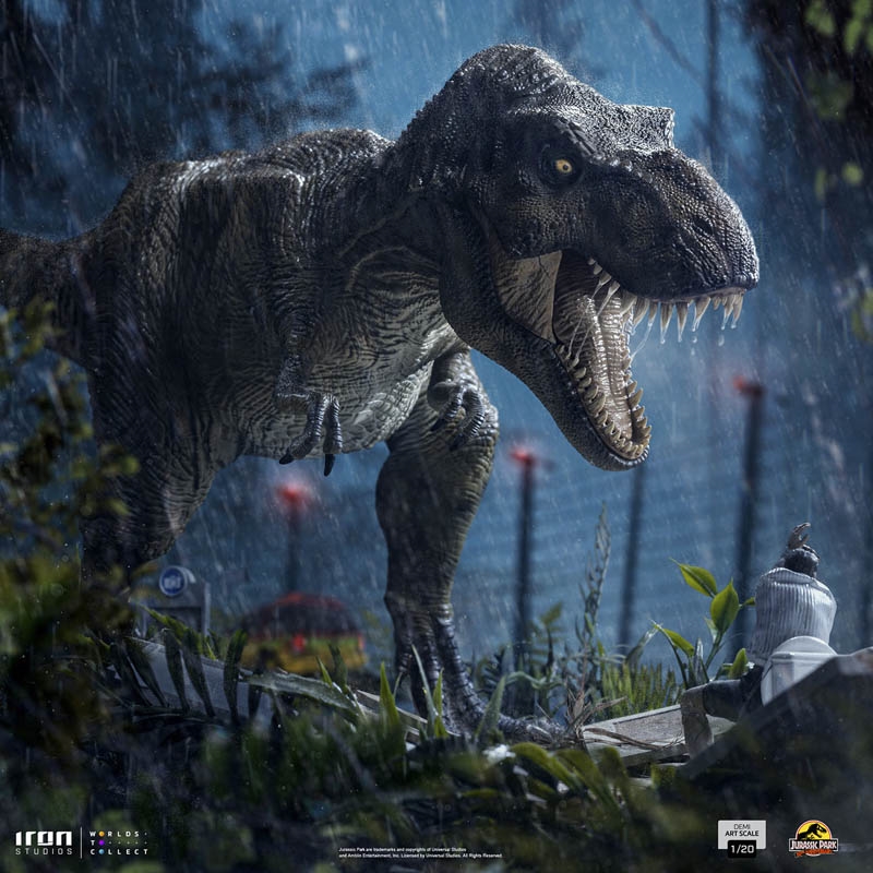 T-Rex and Donald Gennaro - Jurassic Park - Iron Studios Art Scale 1:20 ...