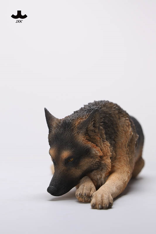 Lying German Shepherd Figurine Version A - JXK Studio 1/6 Scale Figure