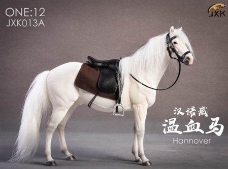 Horse with Saddle - White - JxK Studios 1/12 Scale Accessory