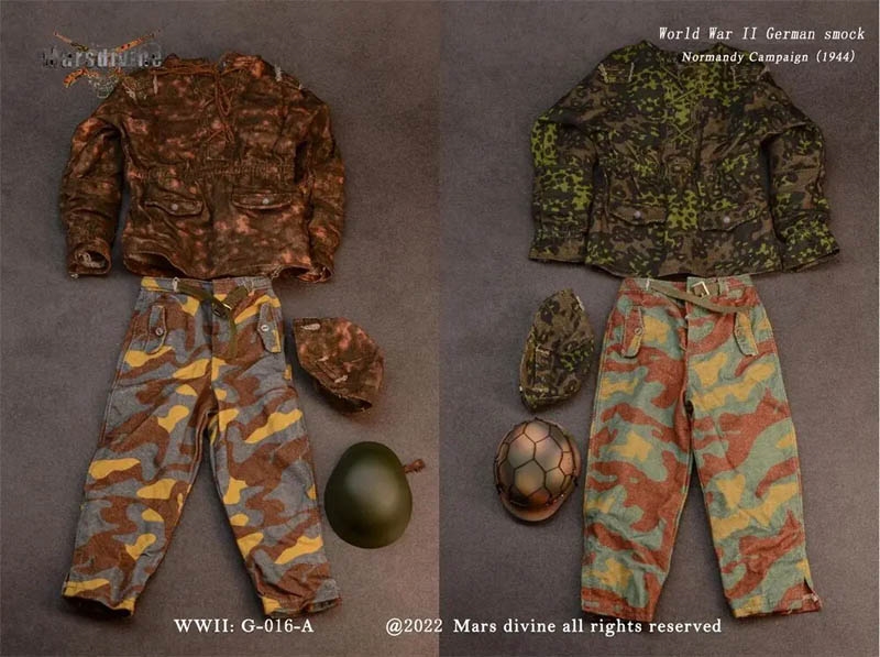 German Smock Trouser and Helmet  Version A - World War II - Mars Divine 1/6 Scale Accessory Set