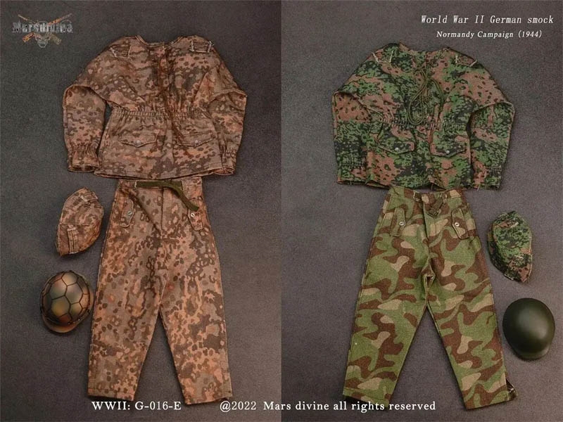 German Smock Trouser and Helmet  Version E - World War II - Mars Divine 1/6 Scale Accessory Set