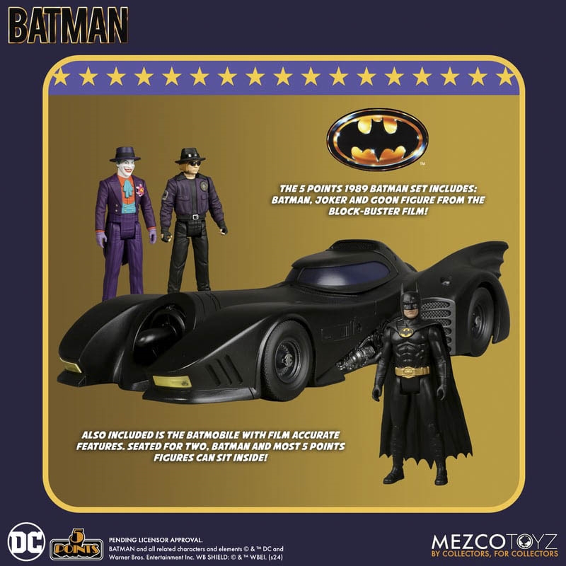 Batman 1989 Set Deluxe - Figures and Batmobile - Mezco Five Points