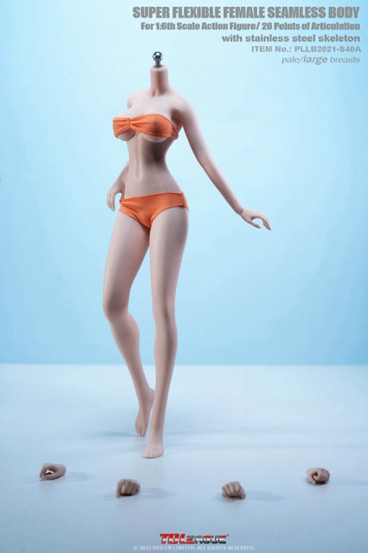 Seamless Body - Tall and Slender Large Bust - No Head and Attached Feet - TBLeague 1/6 Scale Figure