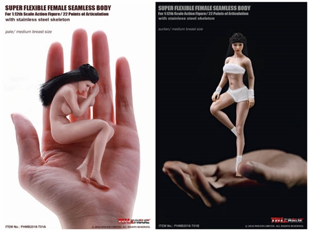 Super-Flexible Seamless Female Body - TB League 1/12 Scale