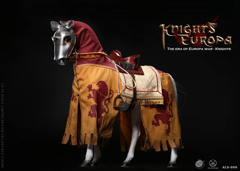 The Era of Europa War Silver Armor Horse - POP Toys 1/6 Scale Accessory