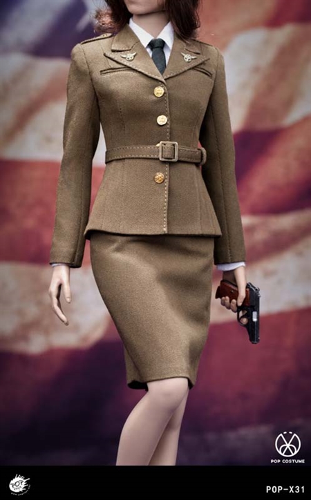 WWII US Army Female Agent Uniform - POP Toys 1/6 Scale