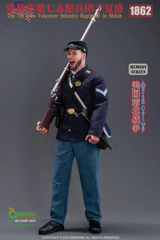 American Civil War US 7th Iowa Volunteer Infantry Regiment Shiloh 1862 - QO Toys 1/6 Scale Figure