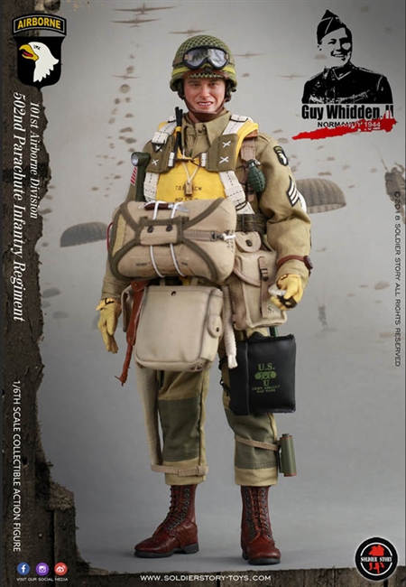 2 Sest 1:6 WWII US Paratrooper Uniform & Harness Bag For 12'' Gi Joe  Soldier DID 