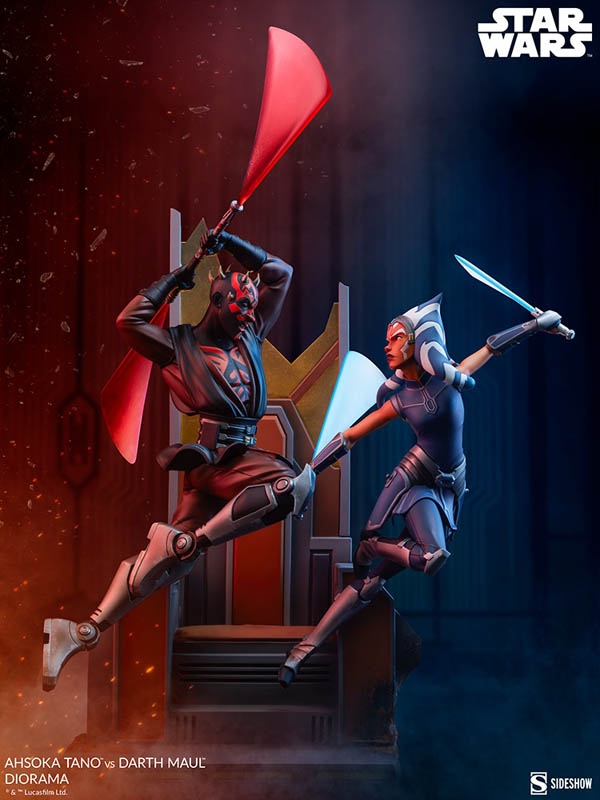 Ahsoka Tano vs Darth Maul - Star Wars - Sideshow Diorama