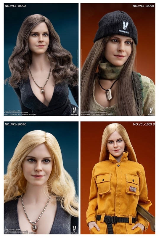 Western Actress Head Sculpt - Four Versions - Very Cool 1/6 Scale Accessory