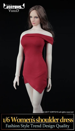 Woman's Shoulder Dress - Four Color Options - Vor Toys 1/6 Scale Accessories