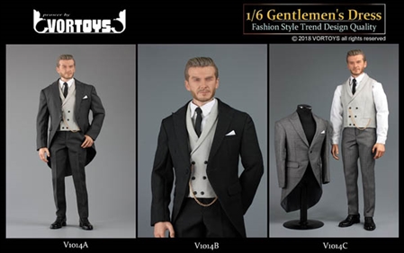 Morning Coat Tuxedo Set - Three Color Options - Vor Toys 1/6 Scale Accessory