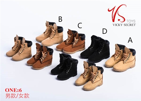 Men's Suede Mountain Boots - Four Color Options - VS Toys 1/6 Scale Accessory