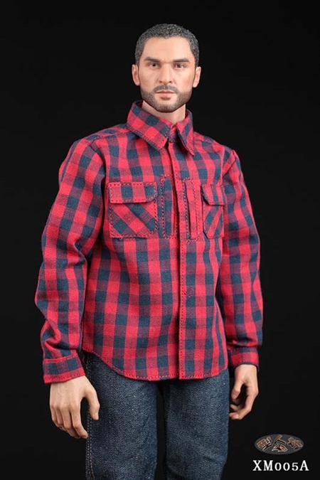 Plaid Shirt and Jeans Set - Red Version - XRF 1/6 Scale Accessory Set