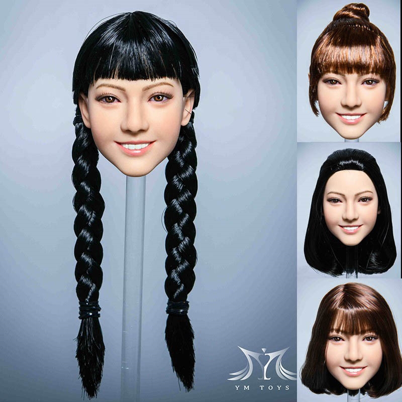 Female Head - Five Versions - YM Toys 1/6 Scale Head Sculpt