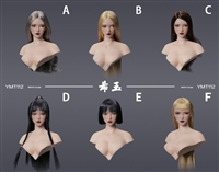 Xiyu  Asian Female Head Sculpt with Movable Eyes - Six Versions - YM Toys 1/6 Scale Accessory