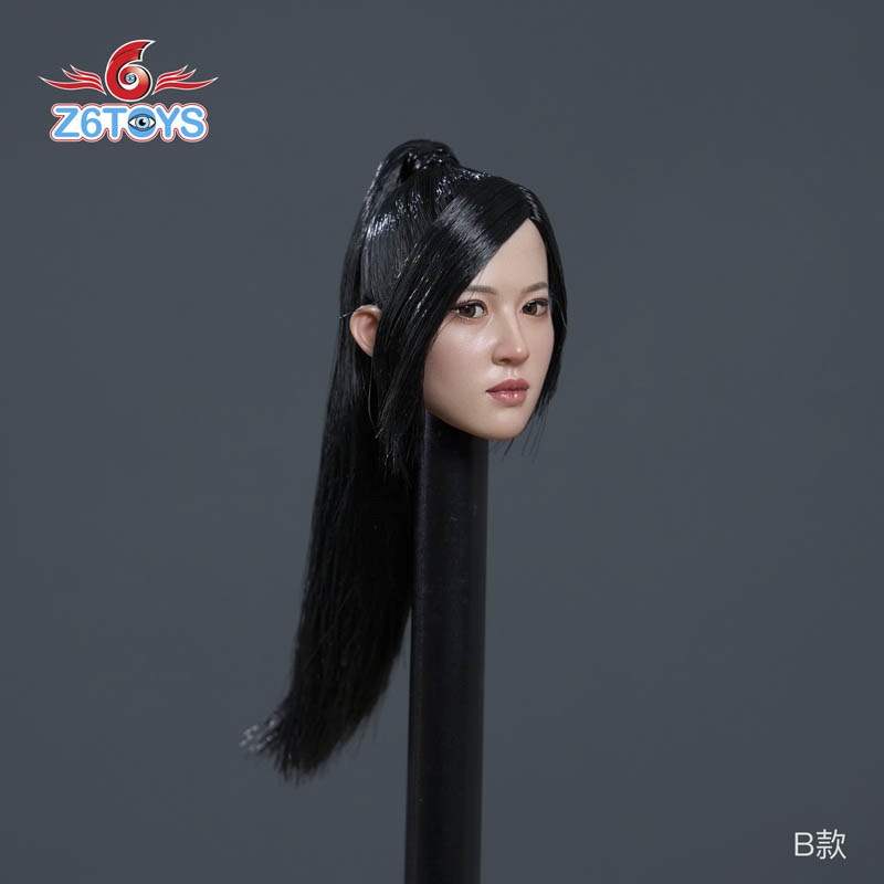 Asian Simulation Movable Eye Female Head Sculpture - Four Versions - Z6  Toys 1/6 Scale Accessory Set